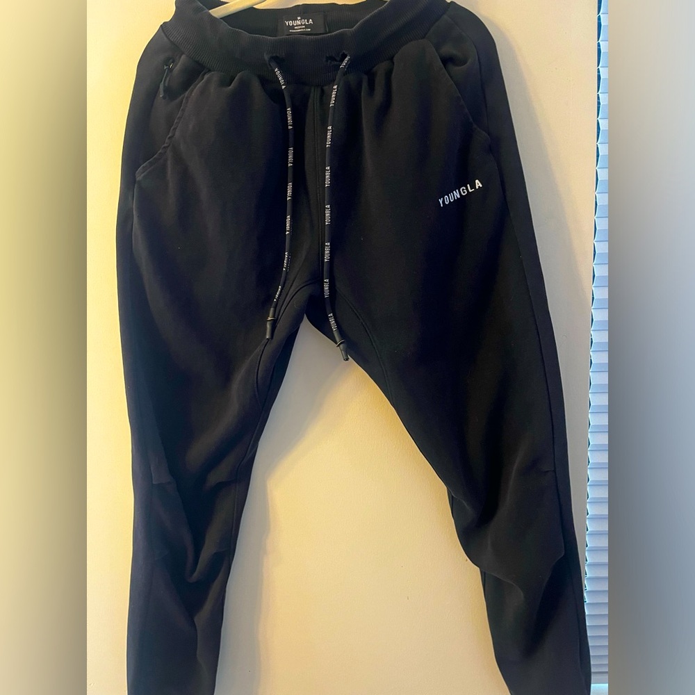 YoungLA 210 Kickback Joggers - Black -Size M